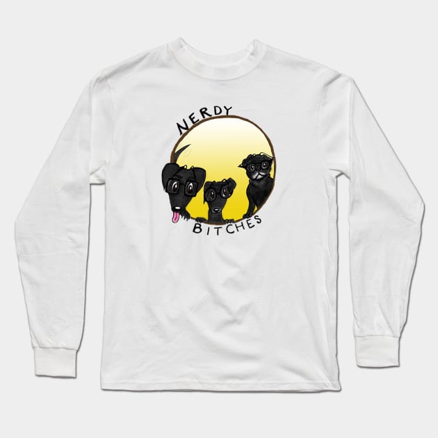 Nerdy Doggo Logo Long Sleeve T-Shirt by Nerdy Bitches Podcast